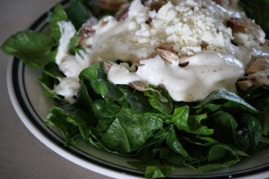 Spinach Salad with Chicken, Feta and Cream Dressing - Free High Resolution Photo