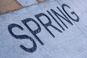 Spring - Free high resolution photo of the word spring - part of a sidewalk solar calendar