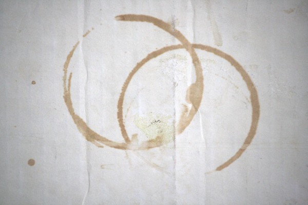 Two Circles Stained on Grungy White Cardboard - Free High Resolution Photo