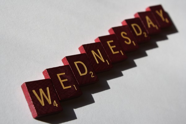 Wednesday - Free high resolution photo of Scrabble letter tiles spelling the word Wednesday