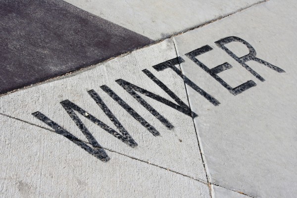 Winter - Free high resolution photo of the word winter - part of a sidewalk solar calendar