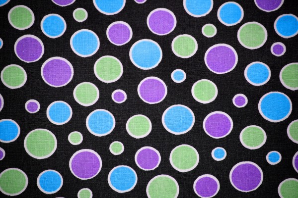 Black Fabric with Blue, Green and Purple Dots Texture - Free High Resolution Photo