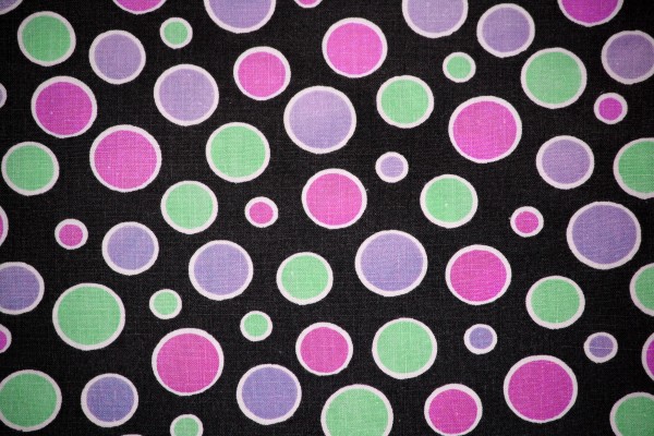 Black Fabric with Green, Pink and Purple Dots Texture - Free High Resolution Photo
