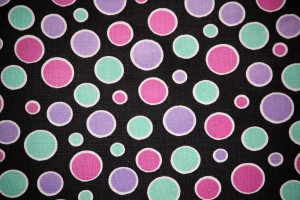 Black Fabric with Pink, Green and Purple Dots Texture - Free High Resolution Photo