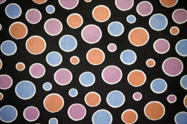 Black Fabric with Pink, Orange and Blue Dots Texture - Free High Resolution Photo