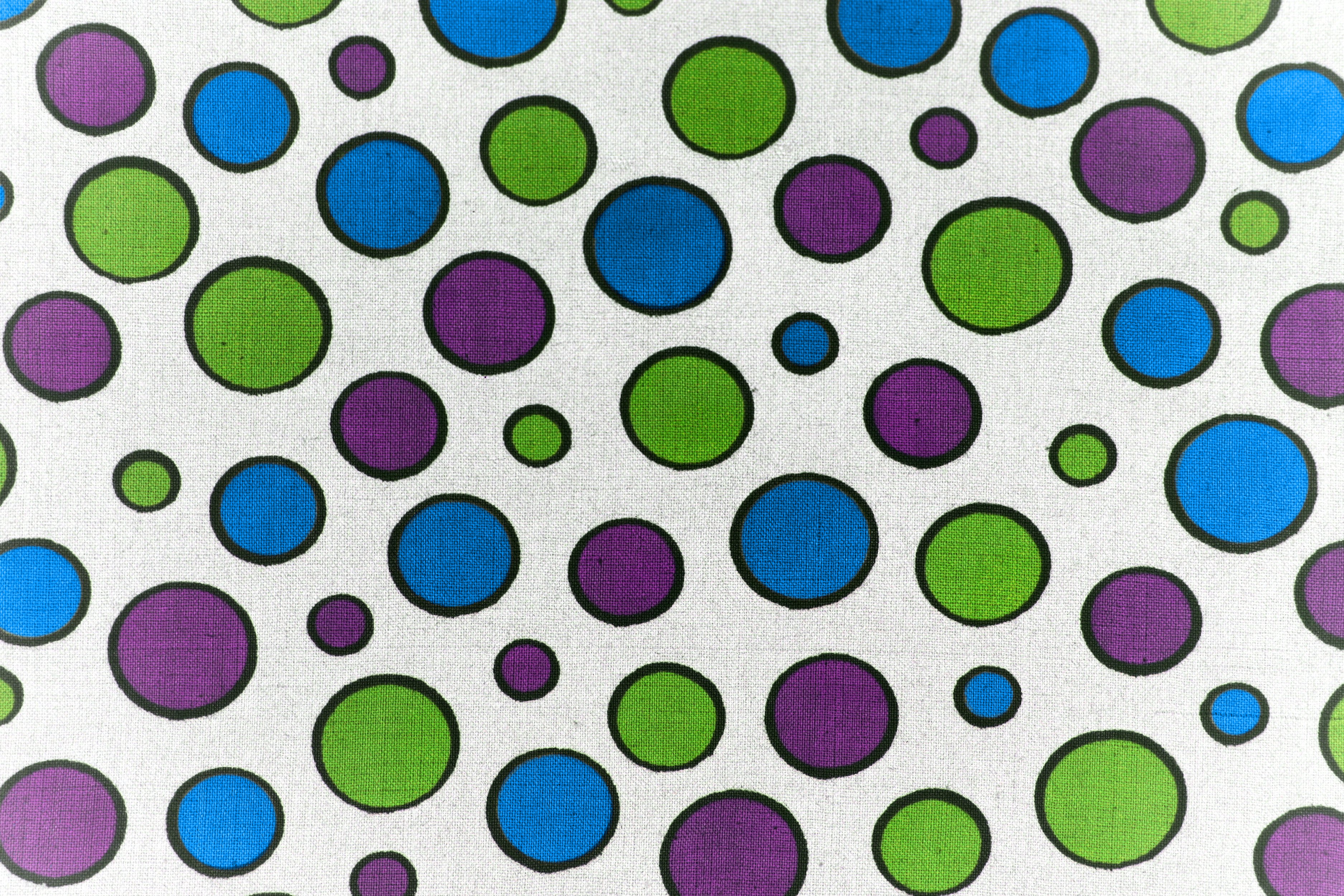 White Fabric with Purple, Green and Blue Dots Texture - Free High Resolution Photo