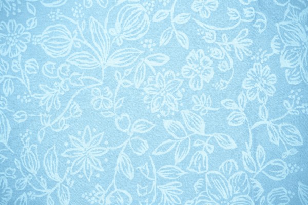 Baby Blue Fabric with Floral Pattern Texture - Free High Resolution Photo