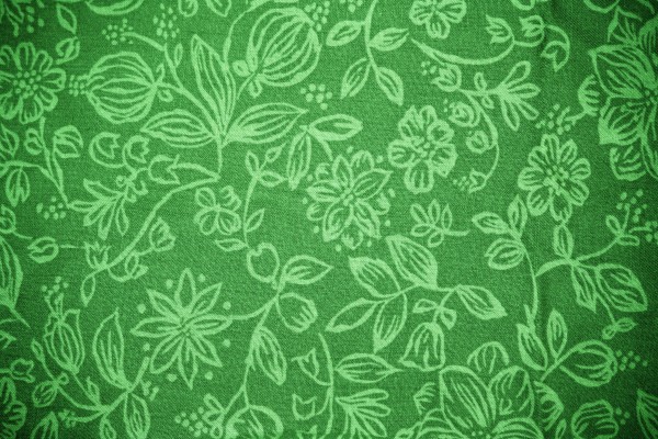 Green Fabric with Floral Pattern Texture - Free High Resolution Photo