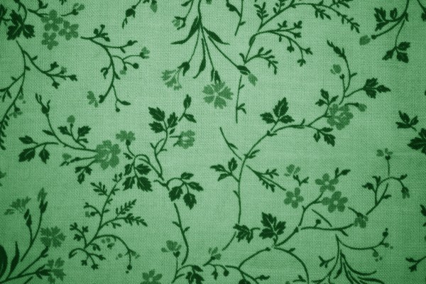 Green Floral Print Fabric Texture - Free High Resolution Photo