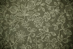 Olive Green Fabric with Floral Pattern Texture - Free High Resolution Photo