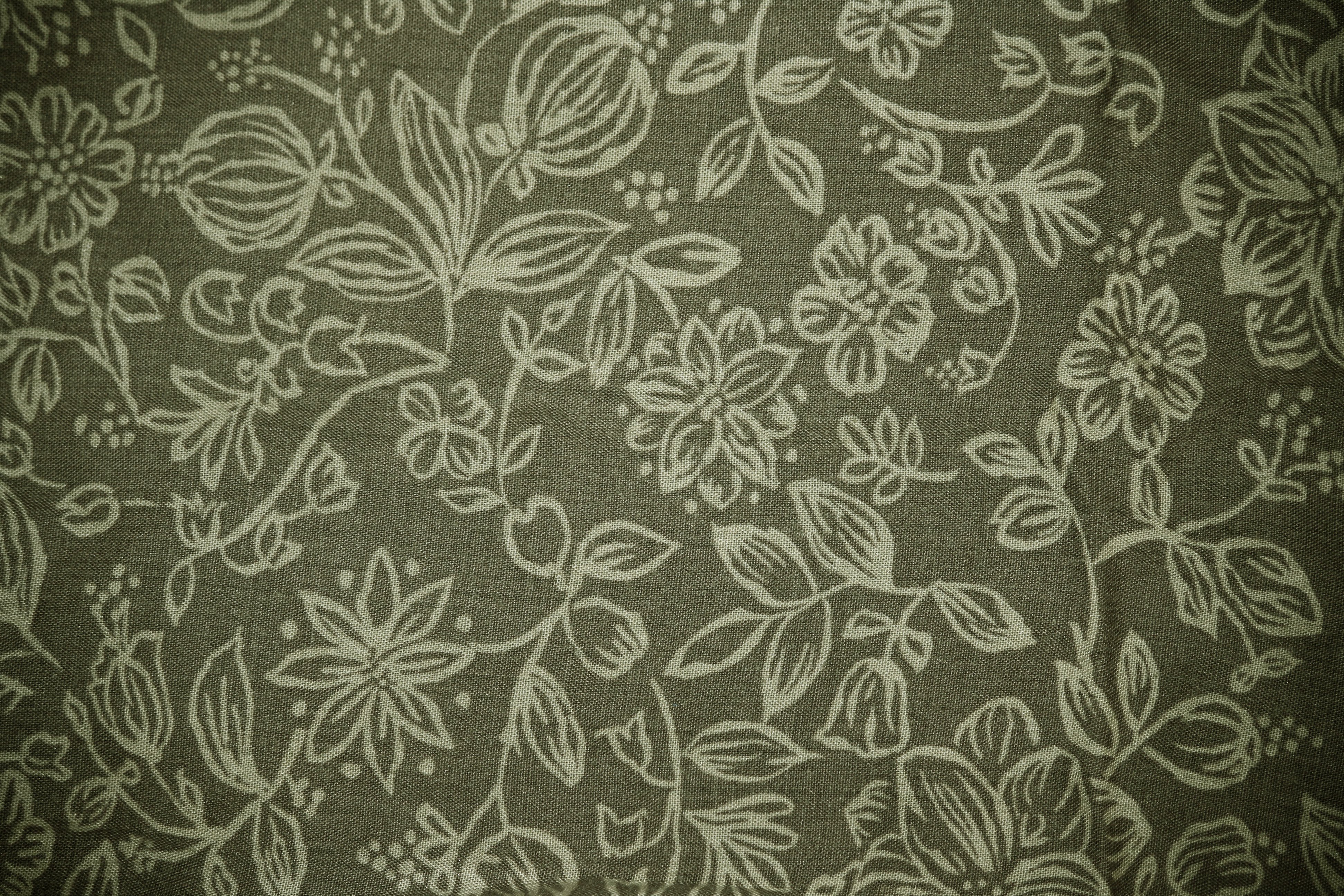 Olive Green Fabric with Floral Pattern Texture Picture | Free Photograph |  Photos Public Domain