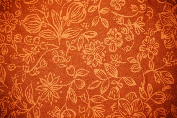 Orange Fabric with Floral Pattern Texture - Free High Resolution Photo