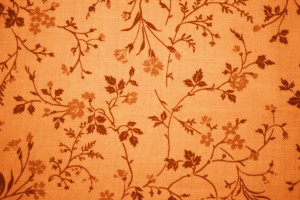 Orange Floral Print Fabric Texture - Free High Resolution Photo
