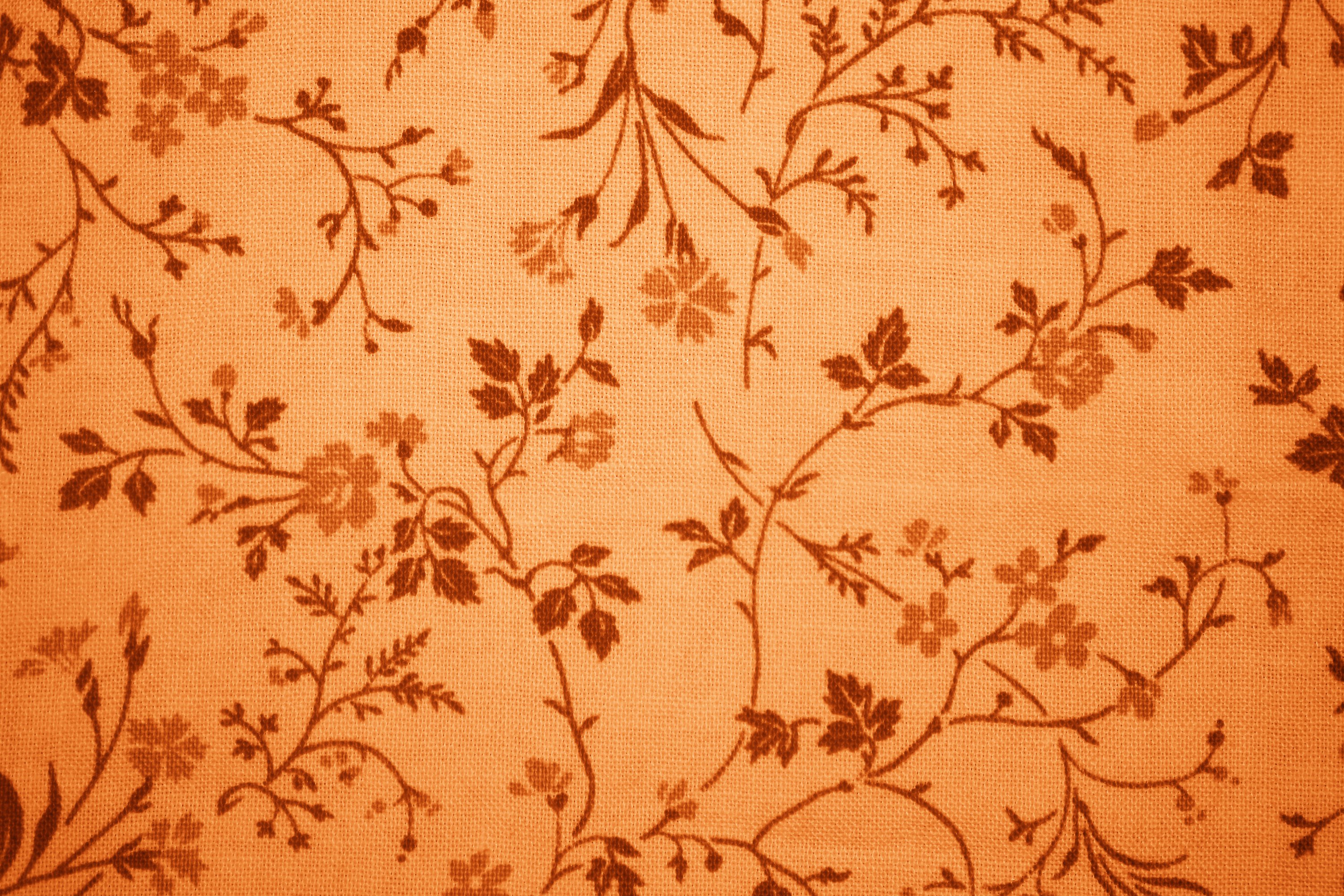 Orange Floral Print Fabric Texture Picture | Free Photograph | Photos  Public Domain