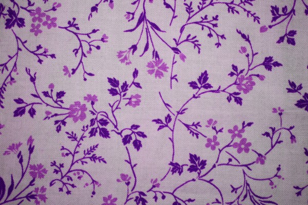 Purple on White Floral Print Fabric Texture - Free High Resolution Photo
