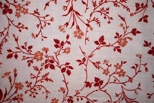 Red on White Floral Print Fabric Texture - Free High Resolution Photo