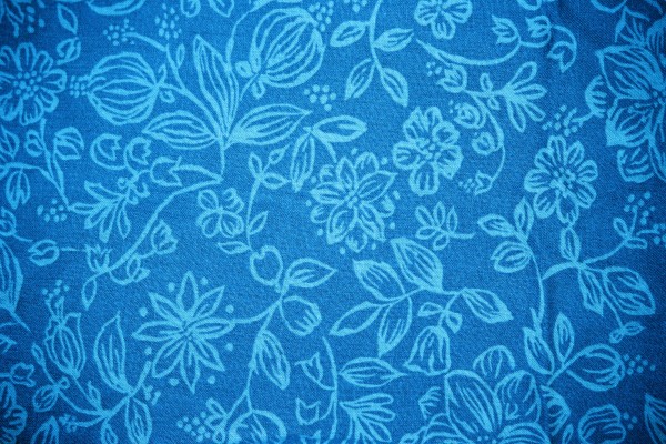 Sky Blue Fabric with Floral Pattern Texture - Free High Resolution Photo