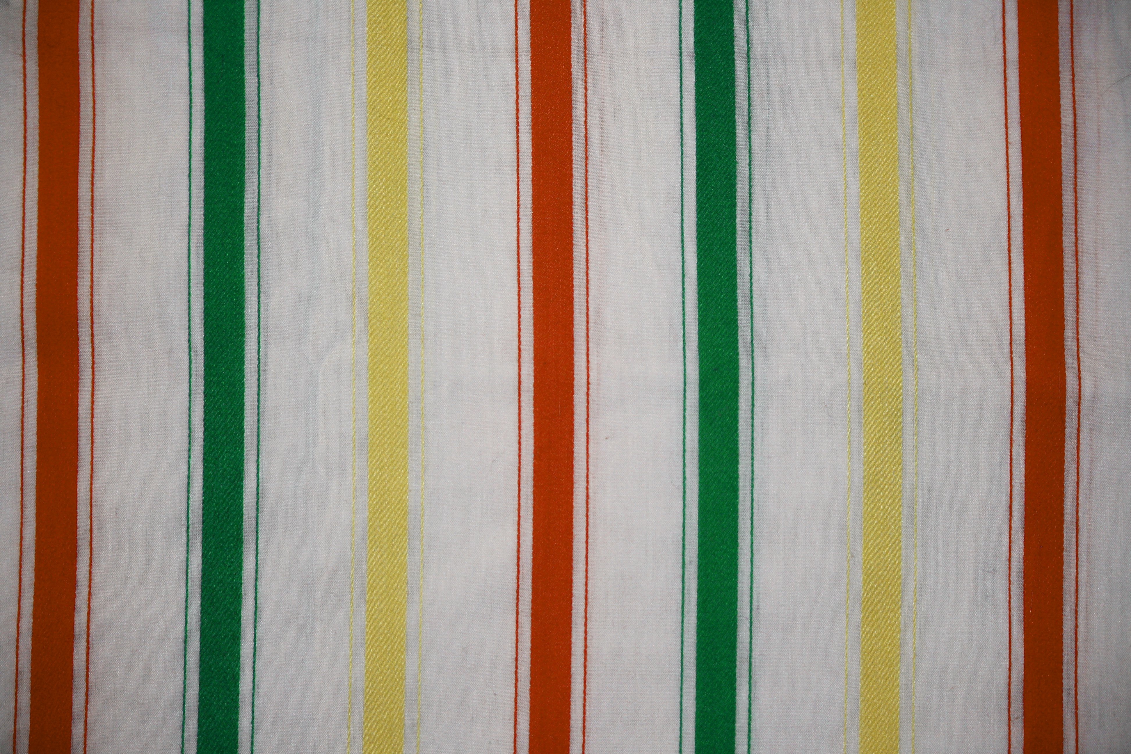 Striped Fabric Texture Orange, Green and Yellow on White - Free High Resolution Photo