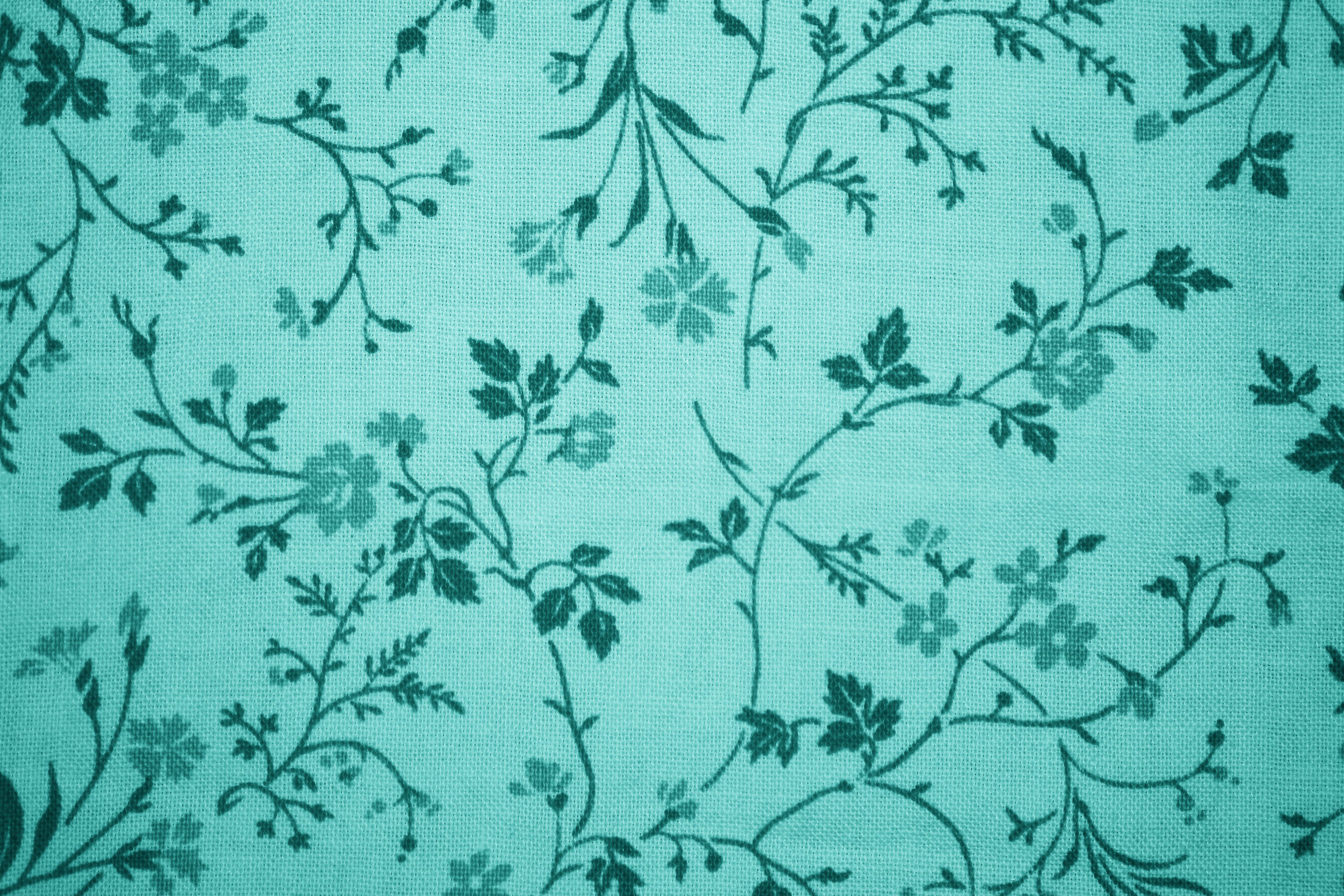 Teal Floral Print Fabric Texture Teal Floral Print Fabric Texture - Free High Resolution Photo