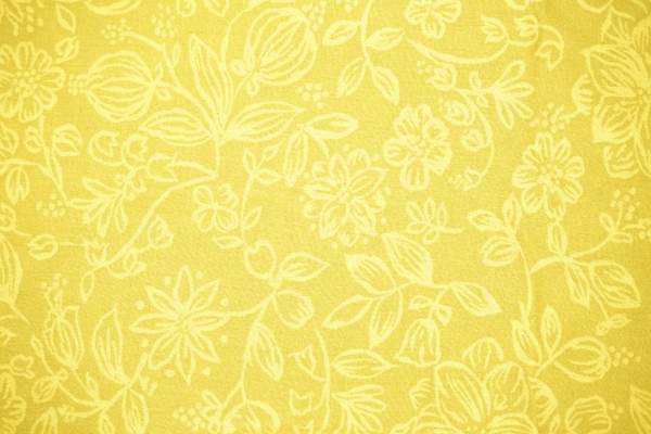 Yellow Fabric with Floral Pattern Texture - Free High Resolution Photo