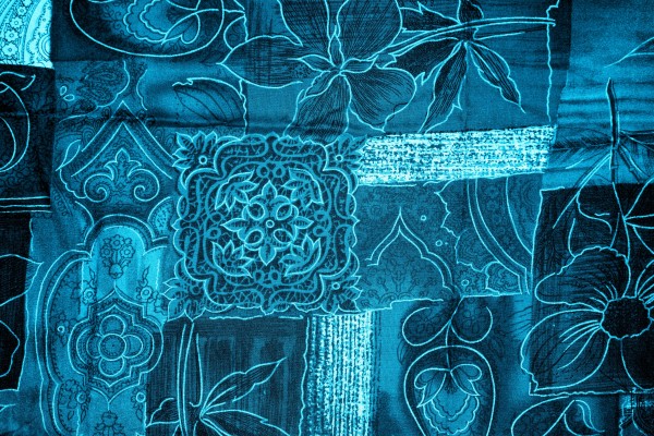 Azure Blue Patchwork Fabric Texture - Free High Resolution Photo
