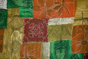 Orange, Green and Gold Patchwork Fabric Texture - Free High Resolution Photo