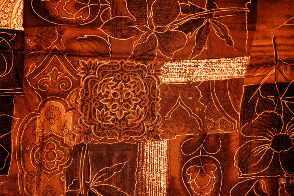 Orange Patchwork Fabric Texture - Free High Resolution Photo