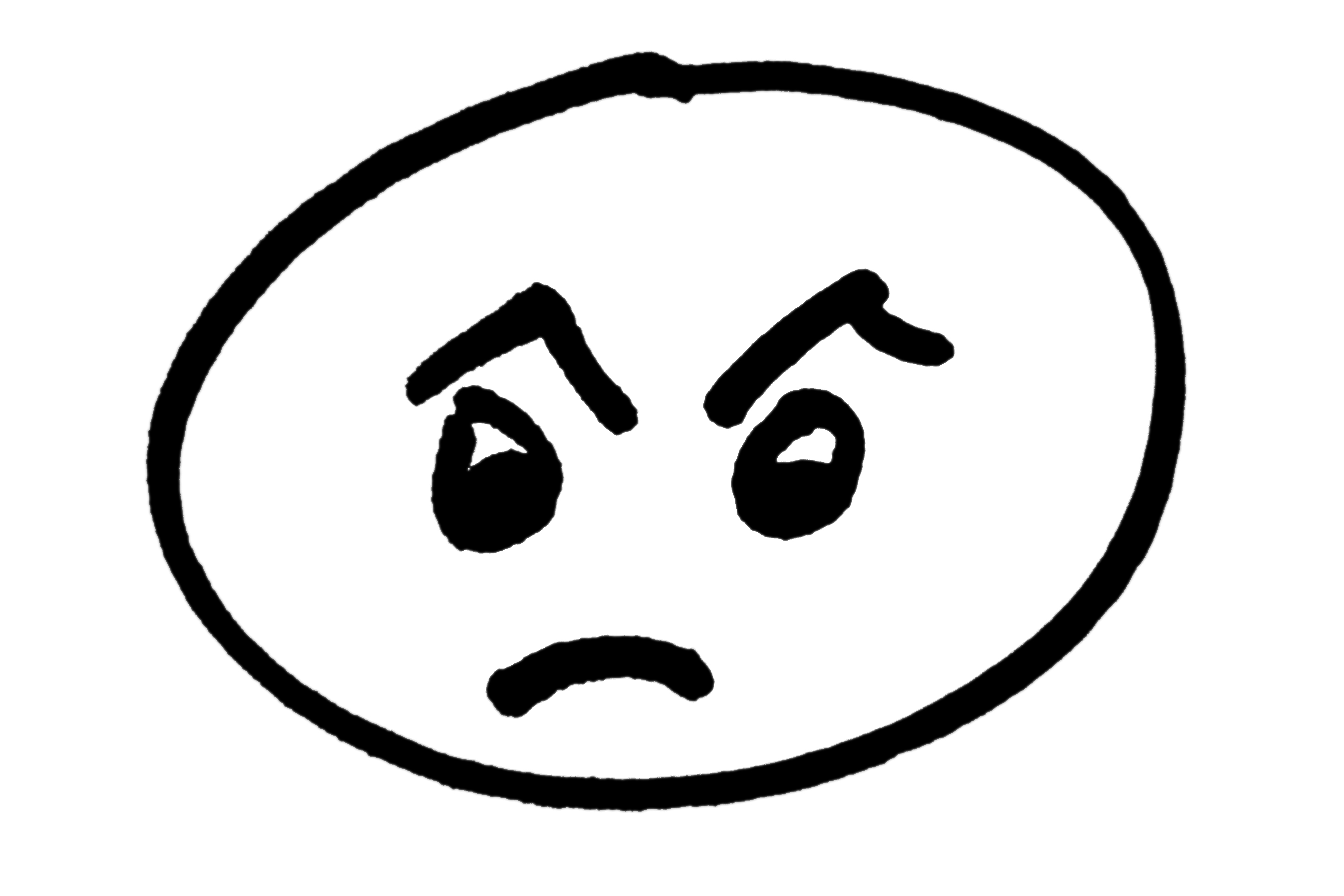 mad face clipart black and white