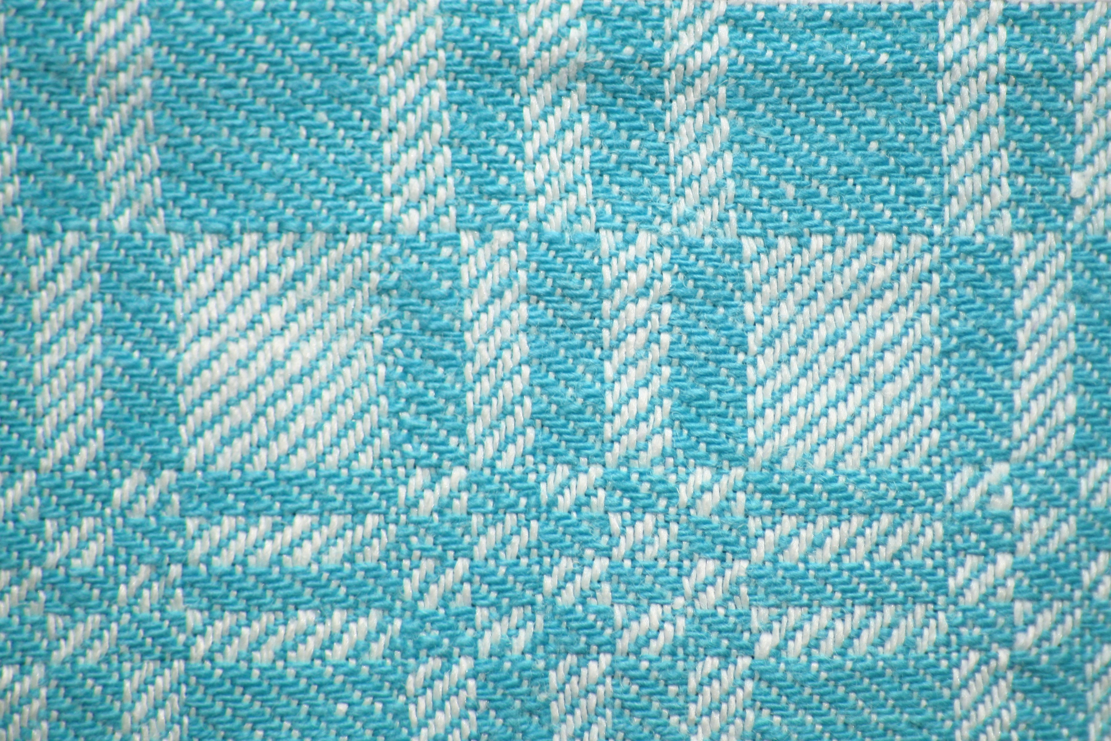 Teal and White Woven Fabric Texture with Squares Pattern Picture | Free ...