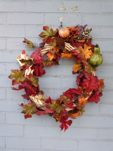 Autumn Wreath with Gourdes Berries and Fall Leaves - Free High Resolution Photo
