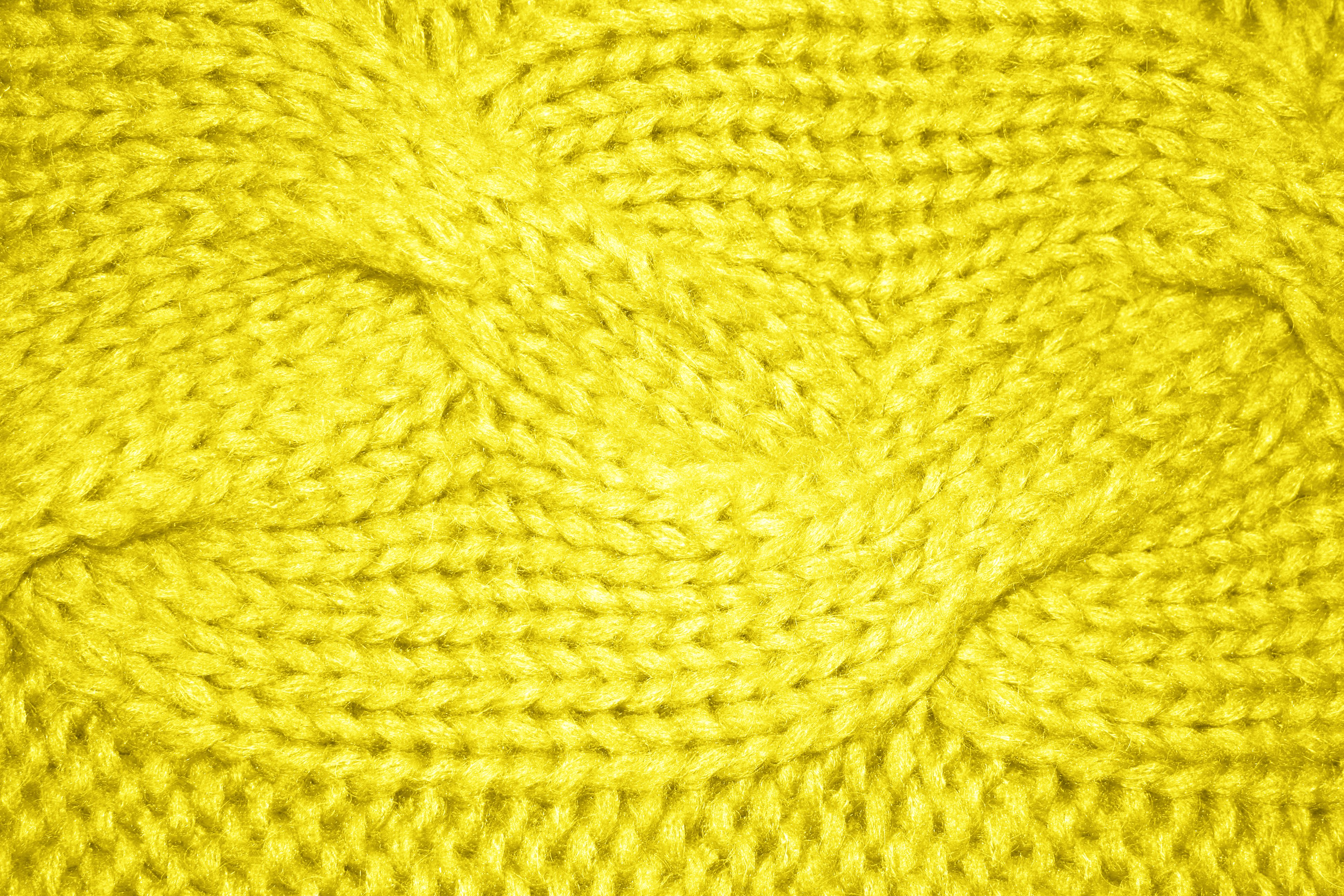 Yellow Cable Knit Pattern Texture Picture Free Photograph