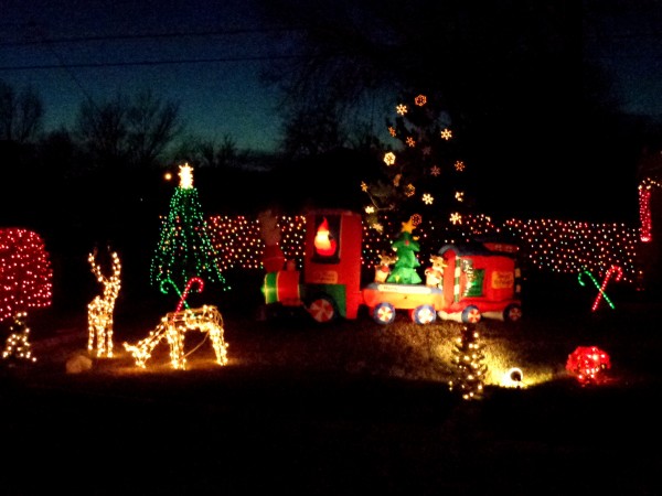Christmas Train and Holiday Lights - Free High Resolution Photo