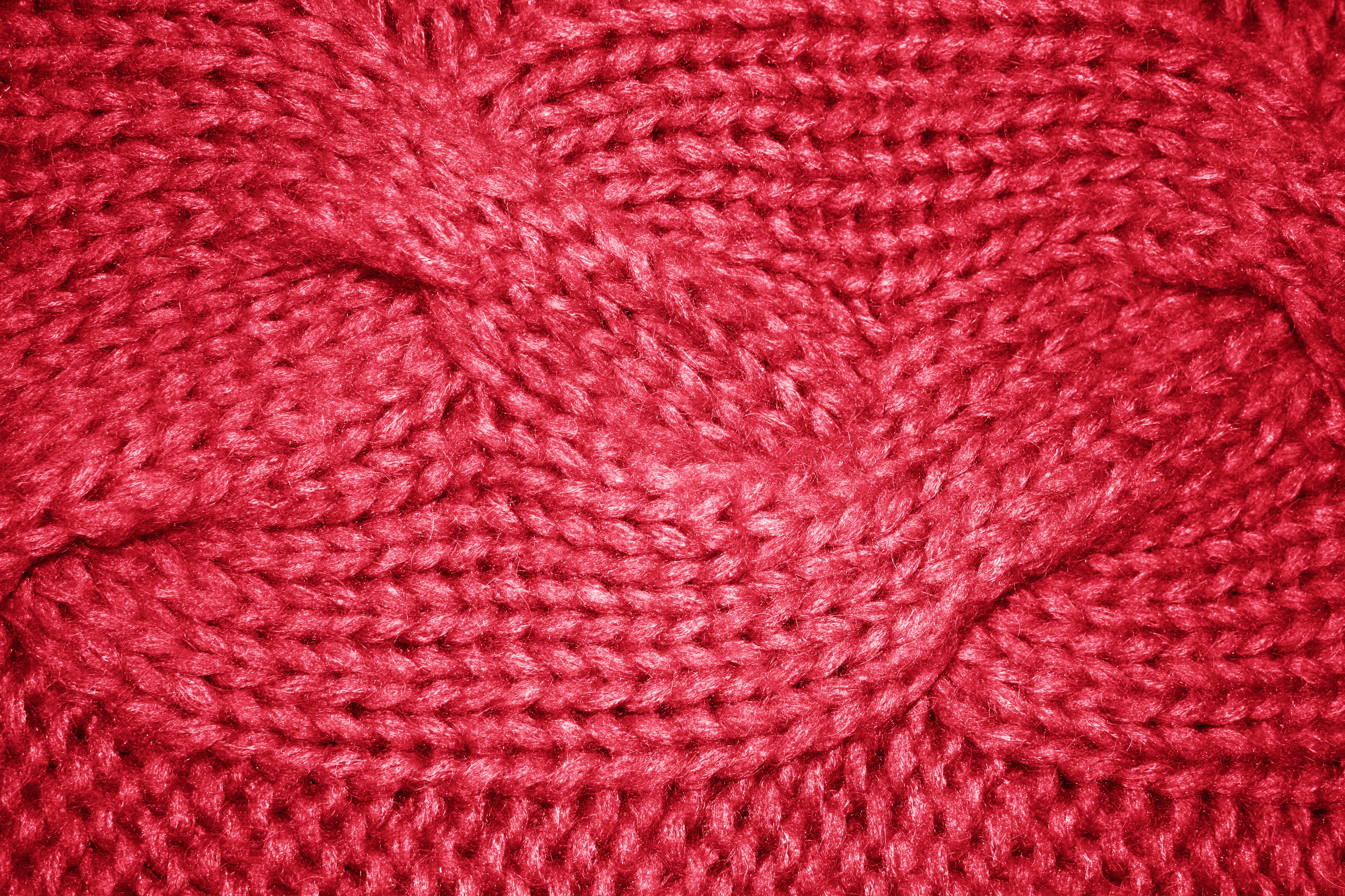 Red Cable Knit Pattern Texture Picture, Free Photograph
