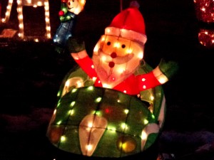 Santa in Race Car Christmas Lights Decoration - Free High Resolution Photo