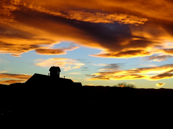 Sunset Over Country School House - Free High Resolution Photo