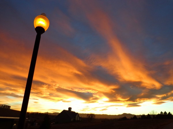 Sunset with Lamp Post in Foreground - Free High Resolution Photo