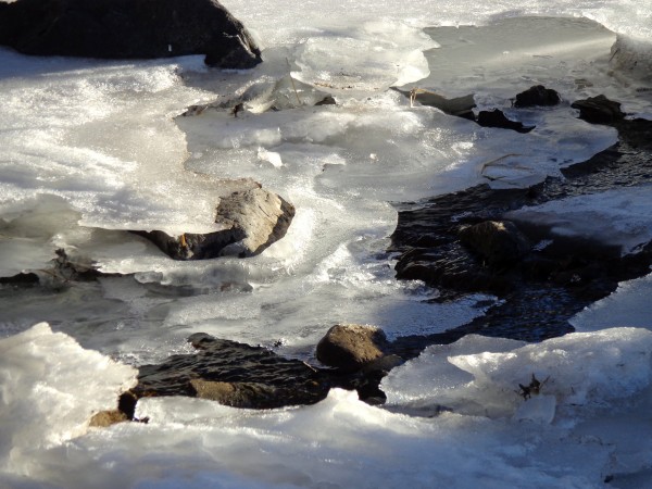 Water Running under Melting Ice on Stream - Free High Resolution Photo