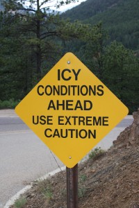 Icy Conditions Ahead Use Extreme Caution Road Sign - Free High Resolution Photo