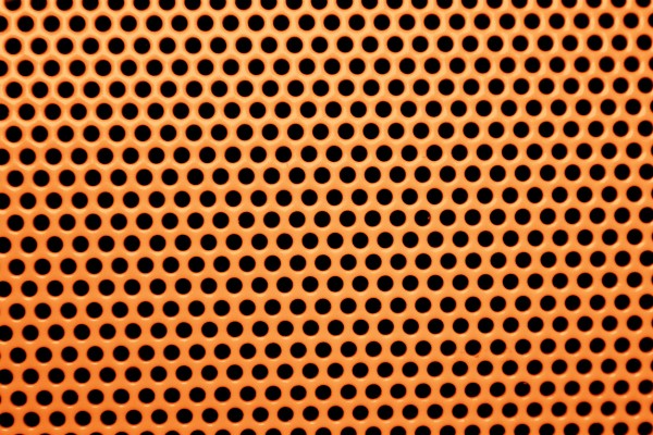 Orange Metal Mesh with Round Holes Texture - Free High Resolution Photo