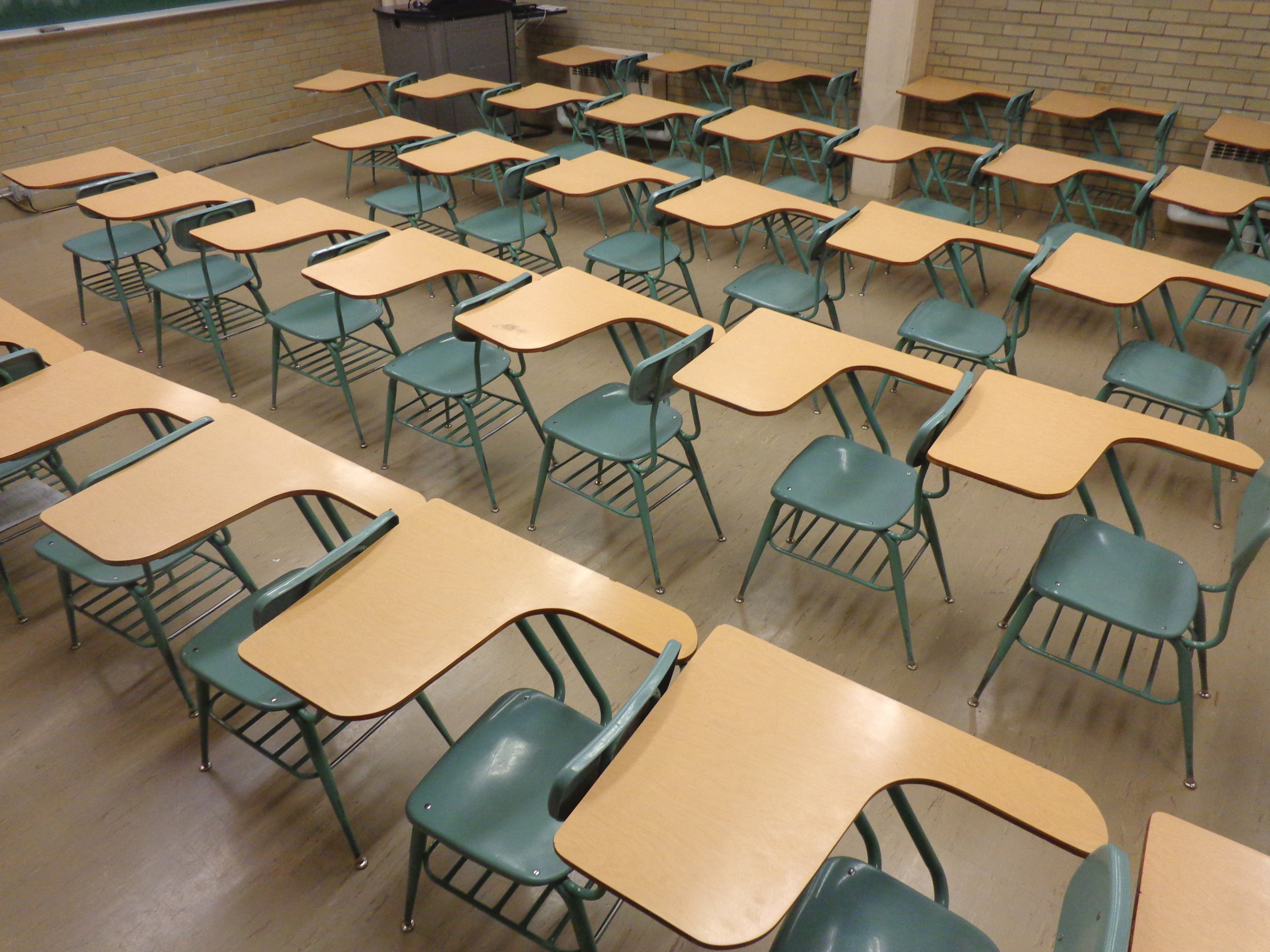 School Classroom With Empty Desks Picture Free Photograph
