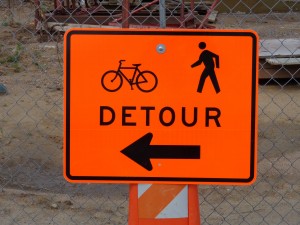 Bicycle and Pedestrian Detour Sign - Free High Resolution Photo