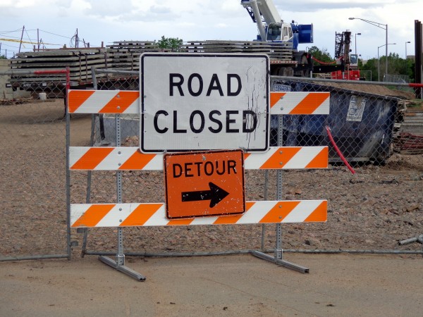 Road Closed Detour Sign - Free High Resolution Photo