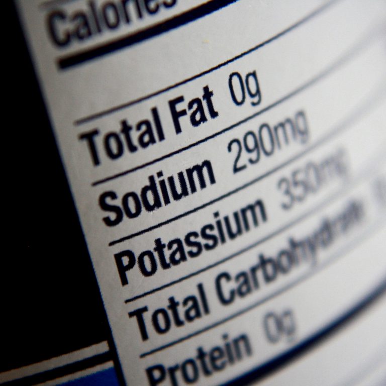 Nutrition Label Fat, Sodium, Potassium Picture Free Photograph