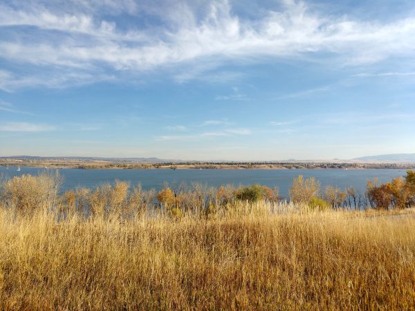 Reservoir in Fall with Prairie Grass - Free High Resolution Photo
