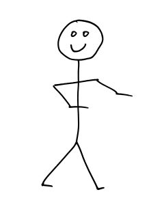 Smiling Stick Figure Person - Free High Resolution Clipart