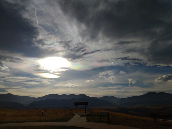 Mountain Overlook with Iridescent Clouds - Free High Resolution Photo