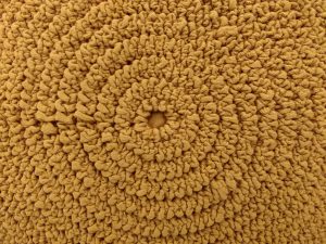 Gathered Mustard Yellow Fabric in Concentric Circles Texture - Free High Resolution Photo