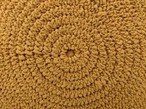Gathered Mustard Yellow Fabric in Concentric Circles Texture - Free High Resolution Photo