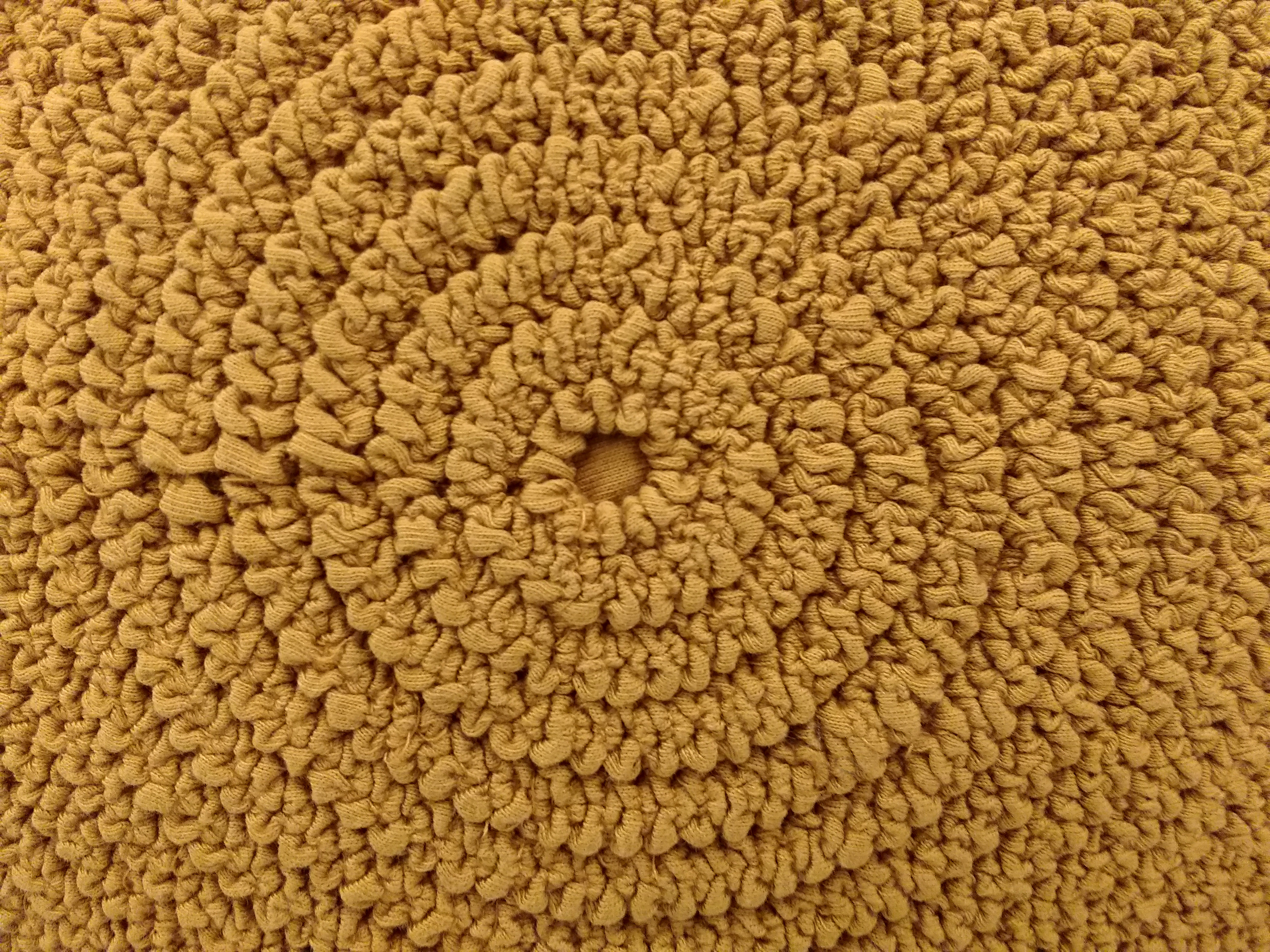 Gathered Mustard Yellow Fabric in Concentric Circles Texture - Free High Resolution Photo