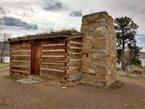 Log Cabin with Stone Chimney - Free High Resolution Photo